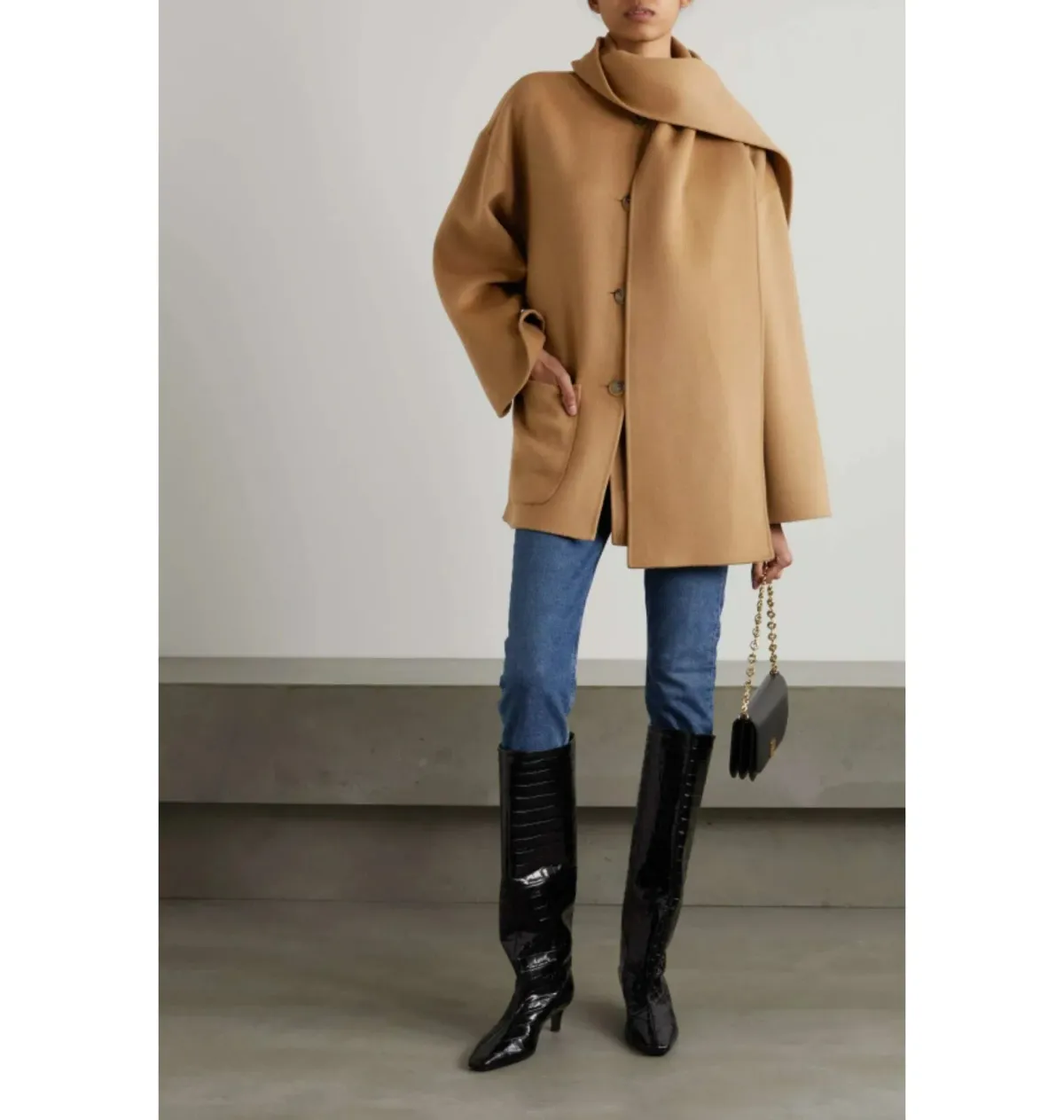 Totême Double Scarf Jacket Camel Size UK 10 - Image 1