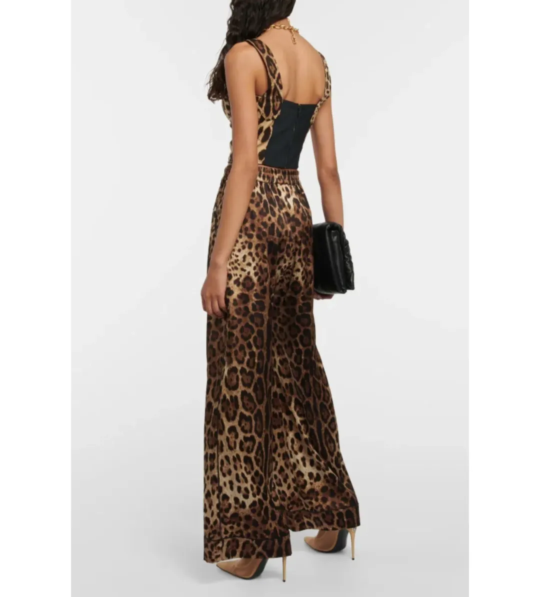 Dolce & Gabbana Leopard Silk Trousers UK 10 for rent on The Volte - main image