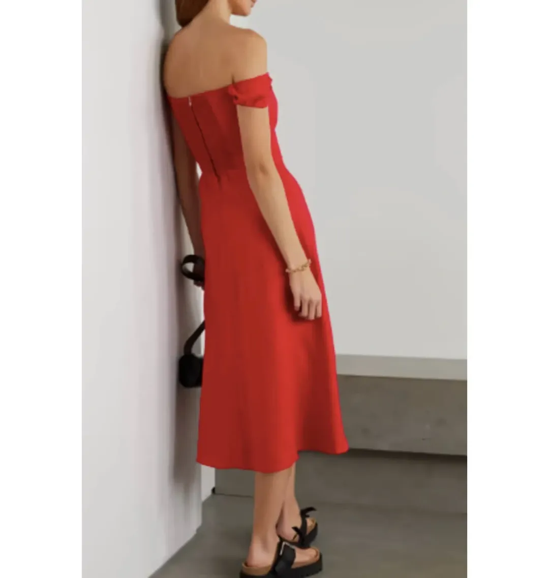 Reformation Bridgton Dress Red Size UK 10 for rent on The Volte - main image