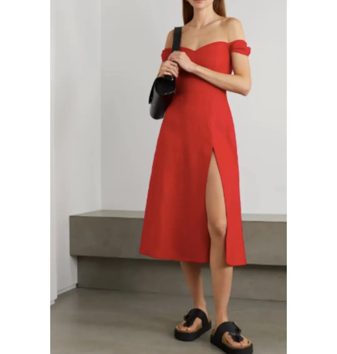 Reformation Bridgton Dress Red Size UK 10 for rent on The Volte - main image
