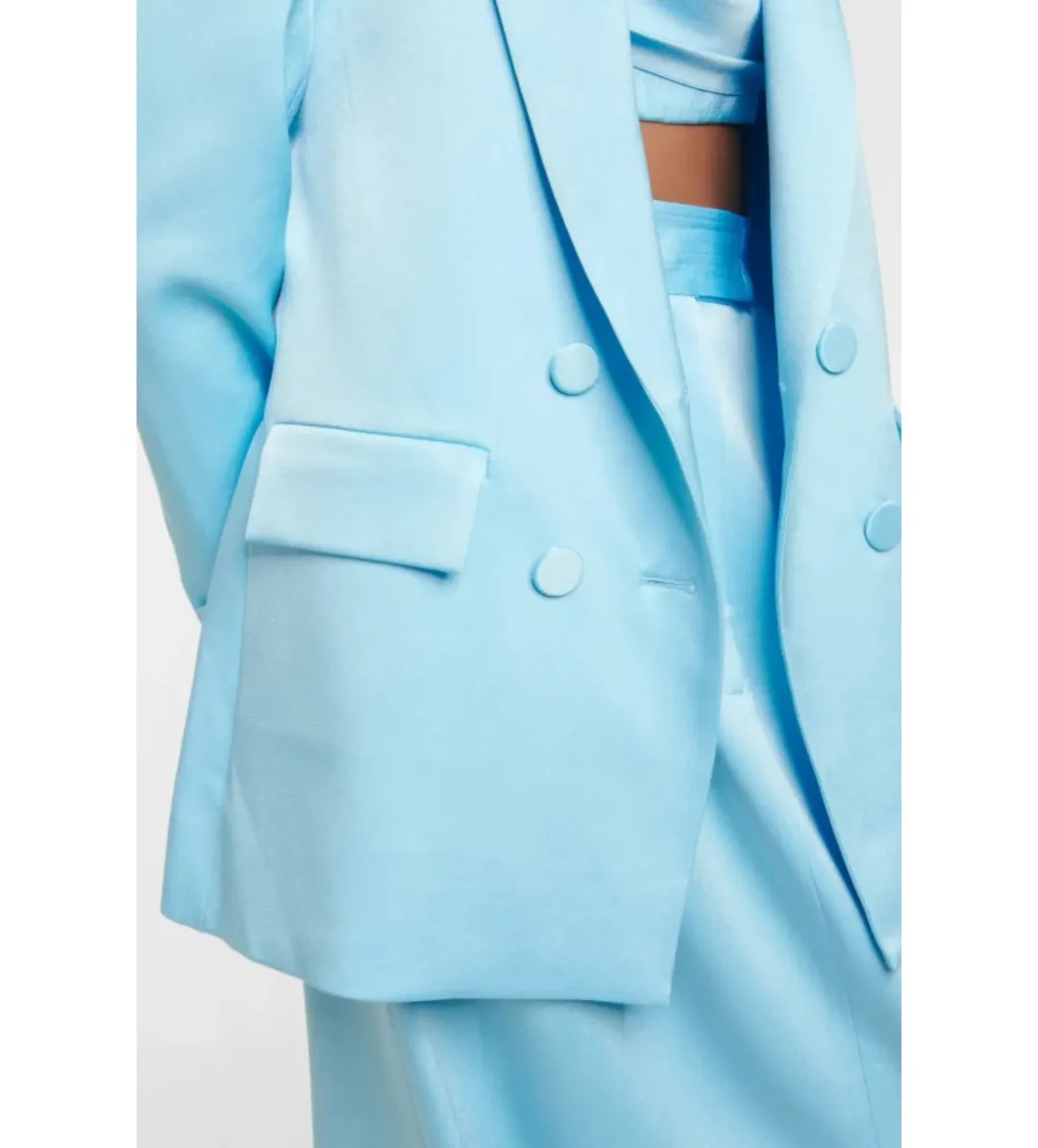 Alex Perry Wells Satin Blazer Blue Size 8 for rent on The Volte - main image