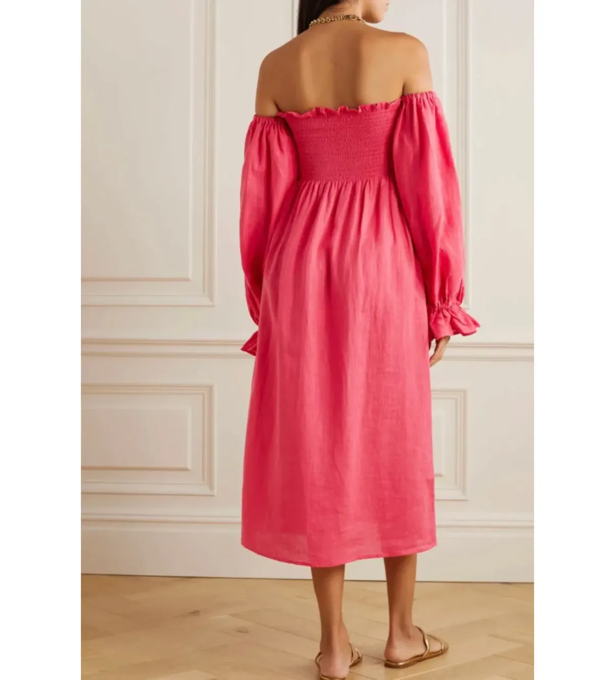 Sleeper Atlanta Midi Dress Pink Size S/UK 8 - Image 2