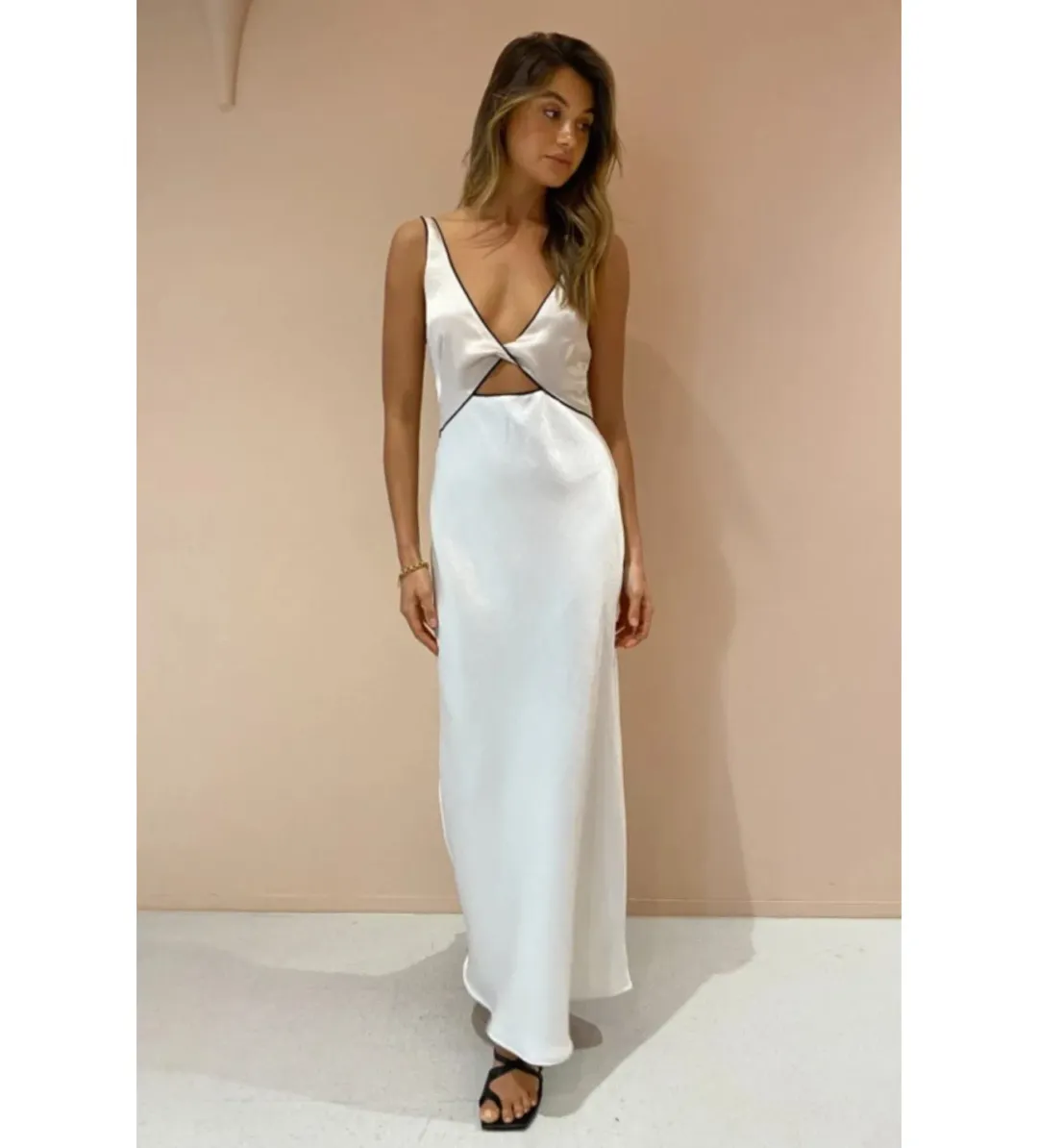 Bec & Bridge Sandy Maxi Dress Ivory Size 12 for rent on The Volte - main image