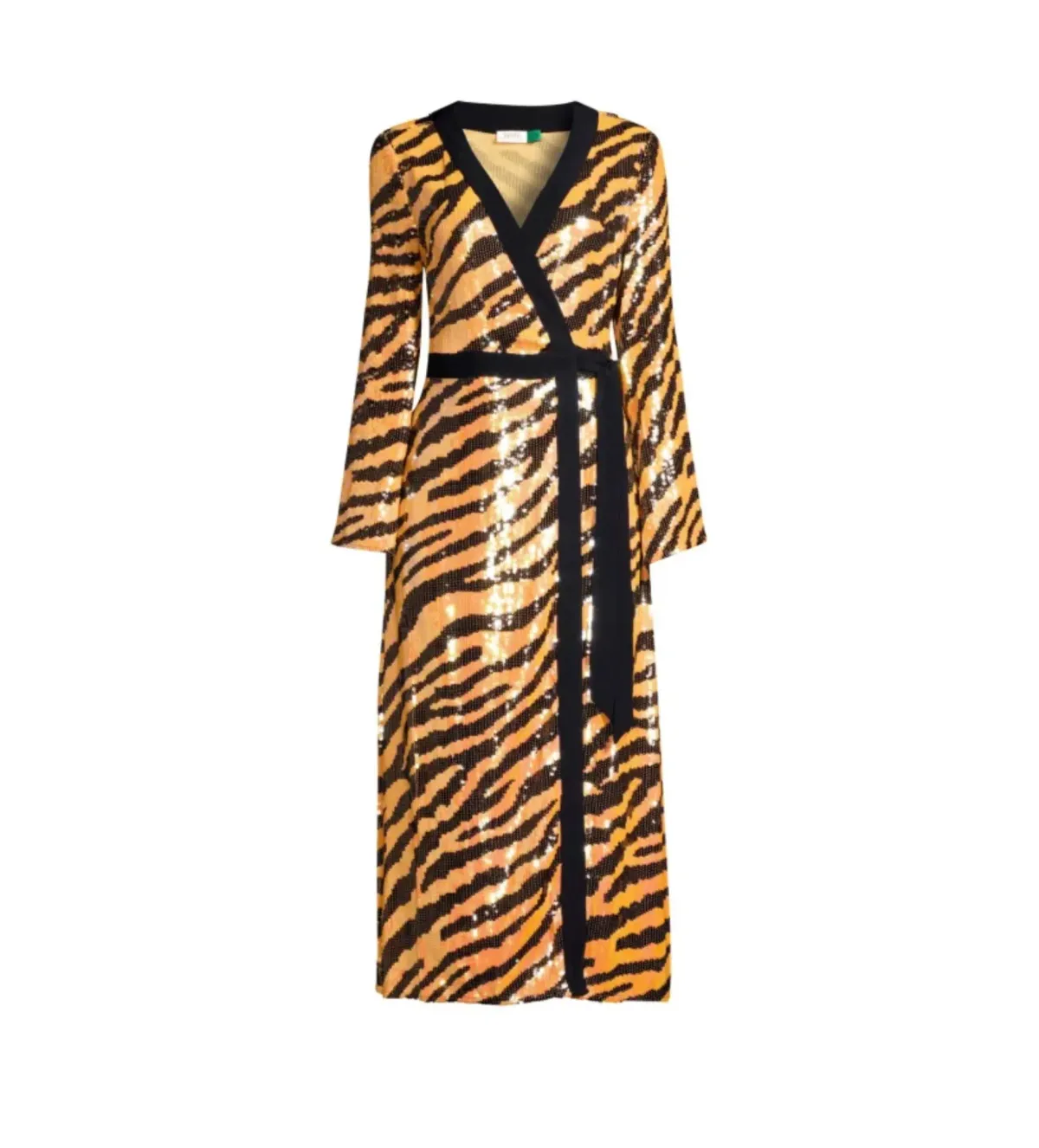 RIXO Gigi tiger sequin midi dress Size L/ UK 14 - Image 4