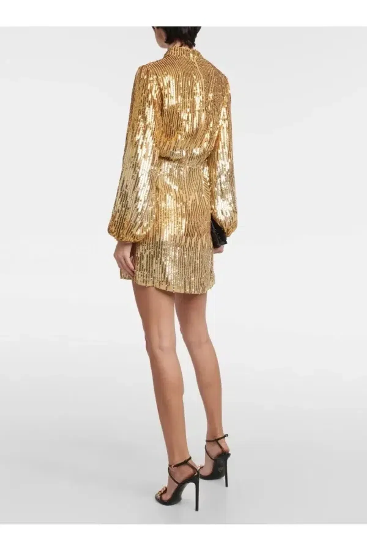 Rixo London Samantha Dress Gold Size S / UK 10 - Image 2