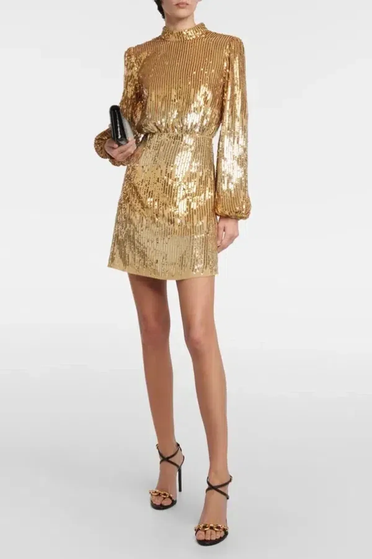 Rixo London Samantha Dress Gold Size S / UK 10 - Image 1