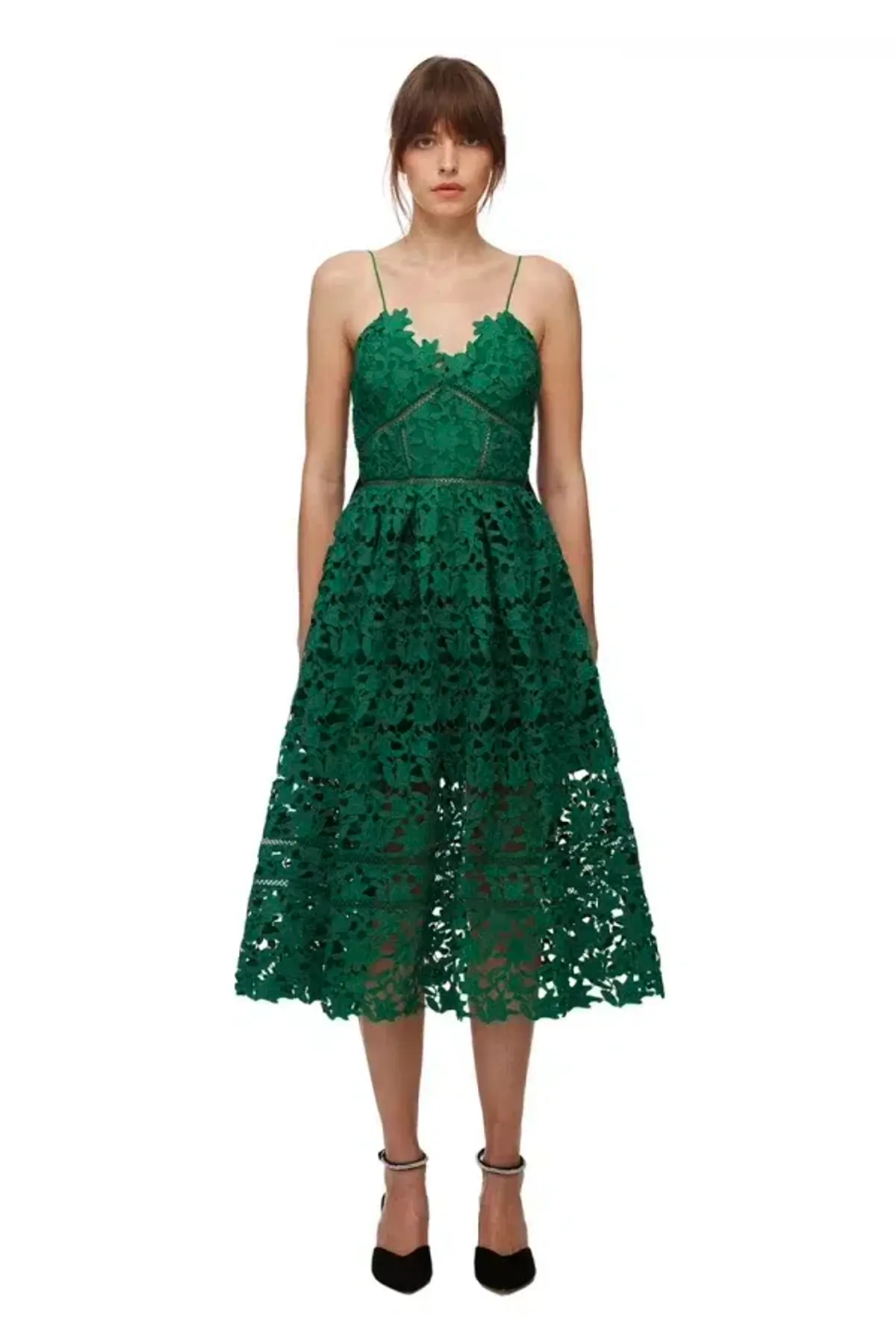 Self-Portrait Azalea Dress Green Size UK 12 - Image 1