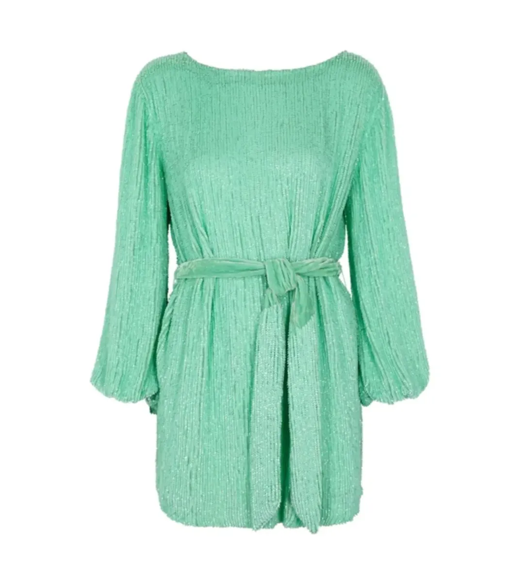 Retrofête Grace Sequin Mini Dress Green Size S/UK 8 for rent on The Volte - main image
