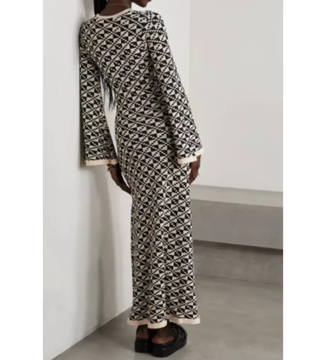 Dodo Bar Or Black Lori Cut Out Knit Maxi Print Size 12 for rent on The Volte - main image