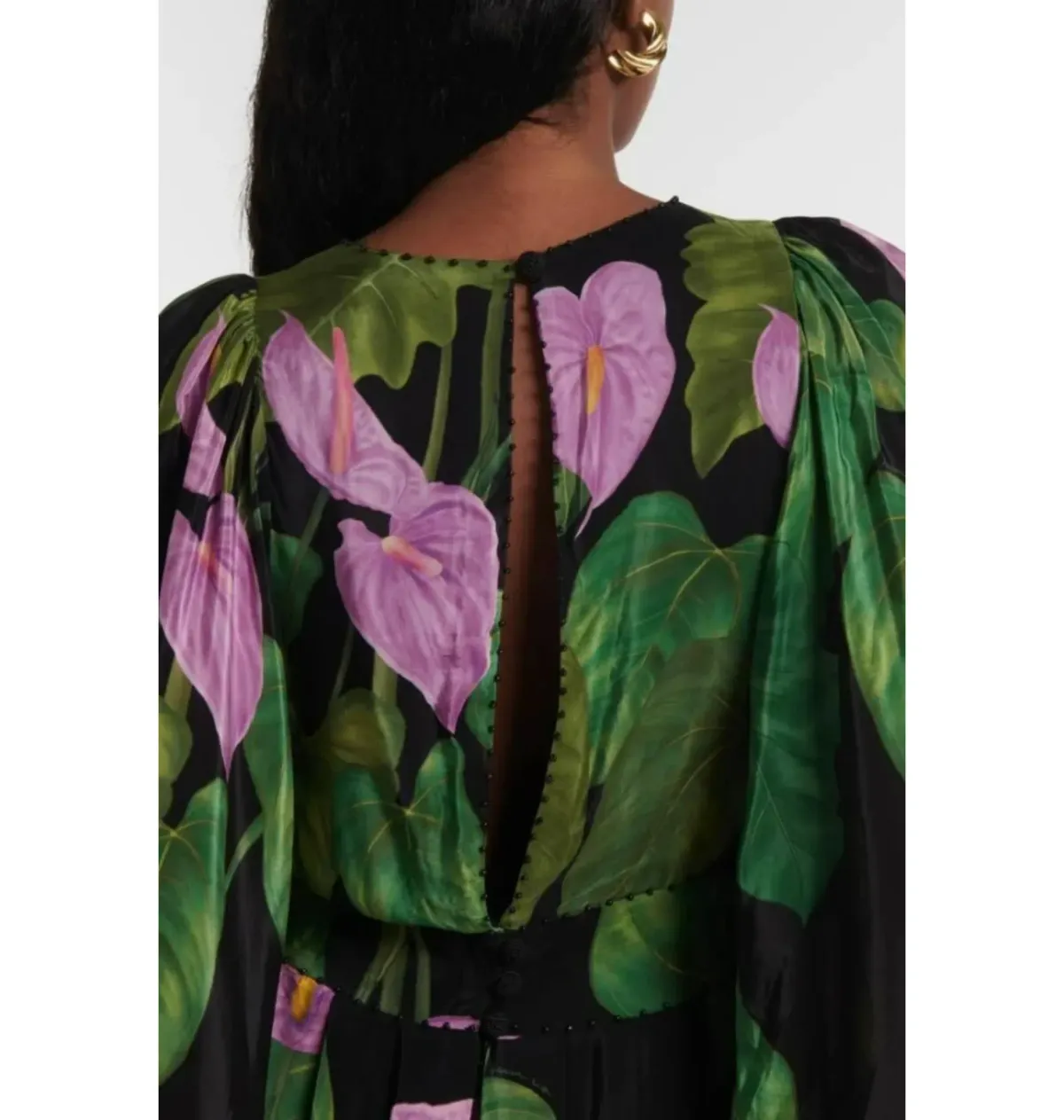 Farm Rio Feather Trimmed Maxi Dress Green Size M / UK 12 - Image 5