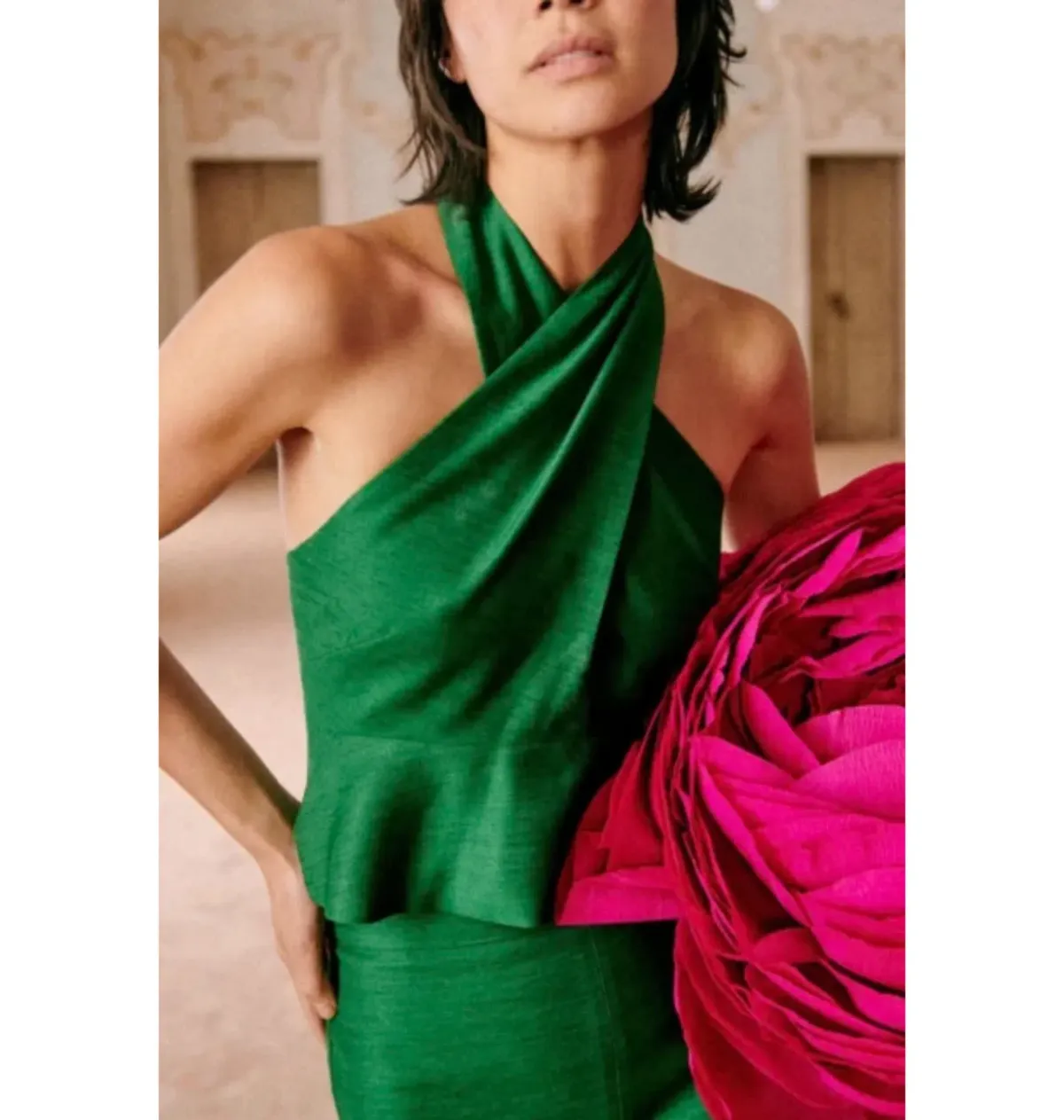 Sezane Simone Top Green Size 12 - Image 1