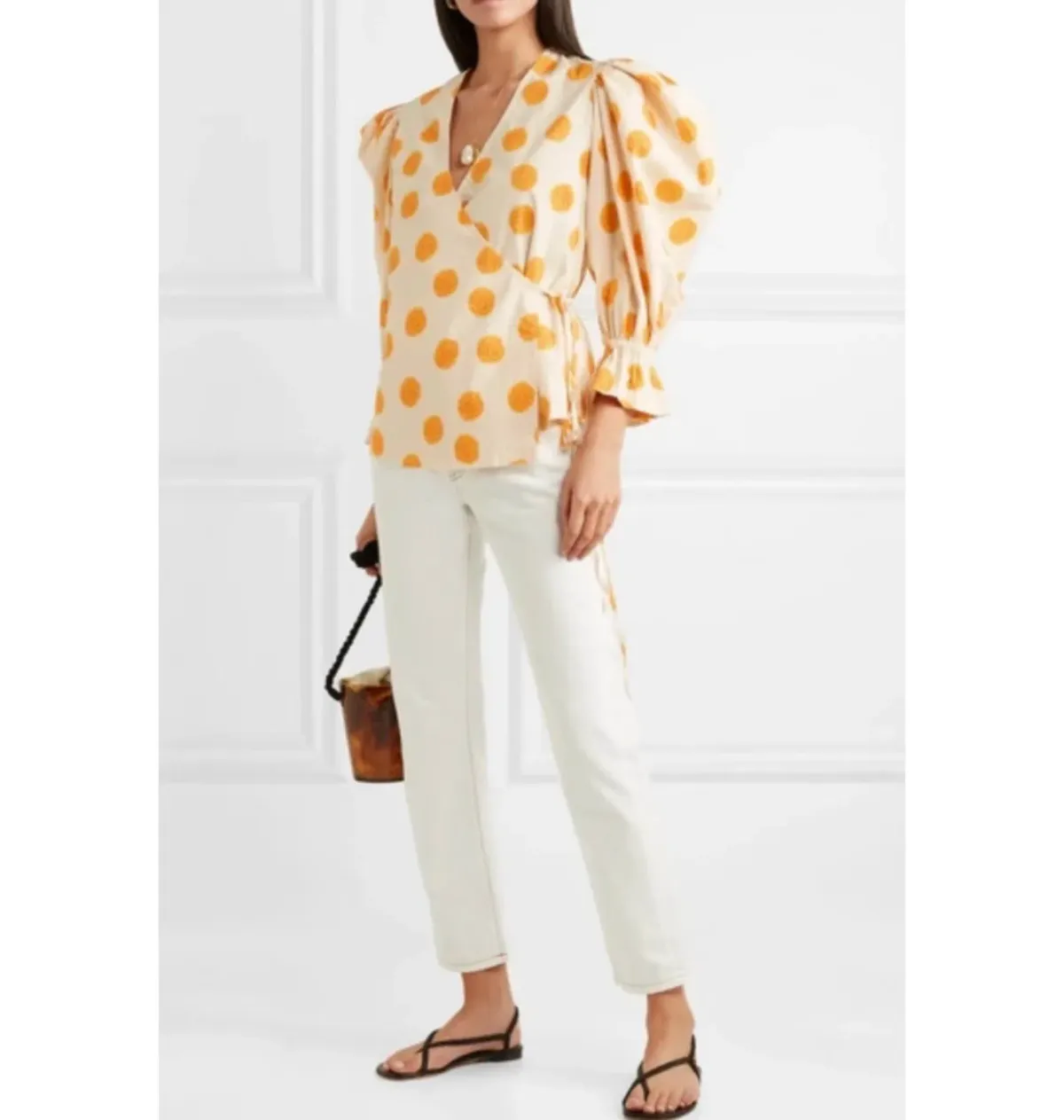 Rhode Valentina Wrap Top Print Size 12 - Image 1