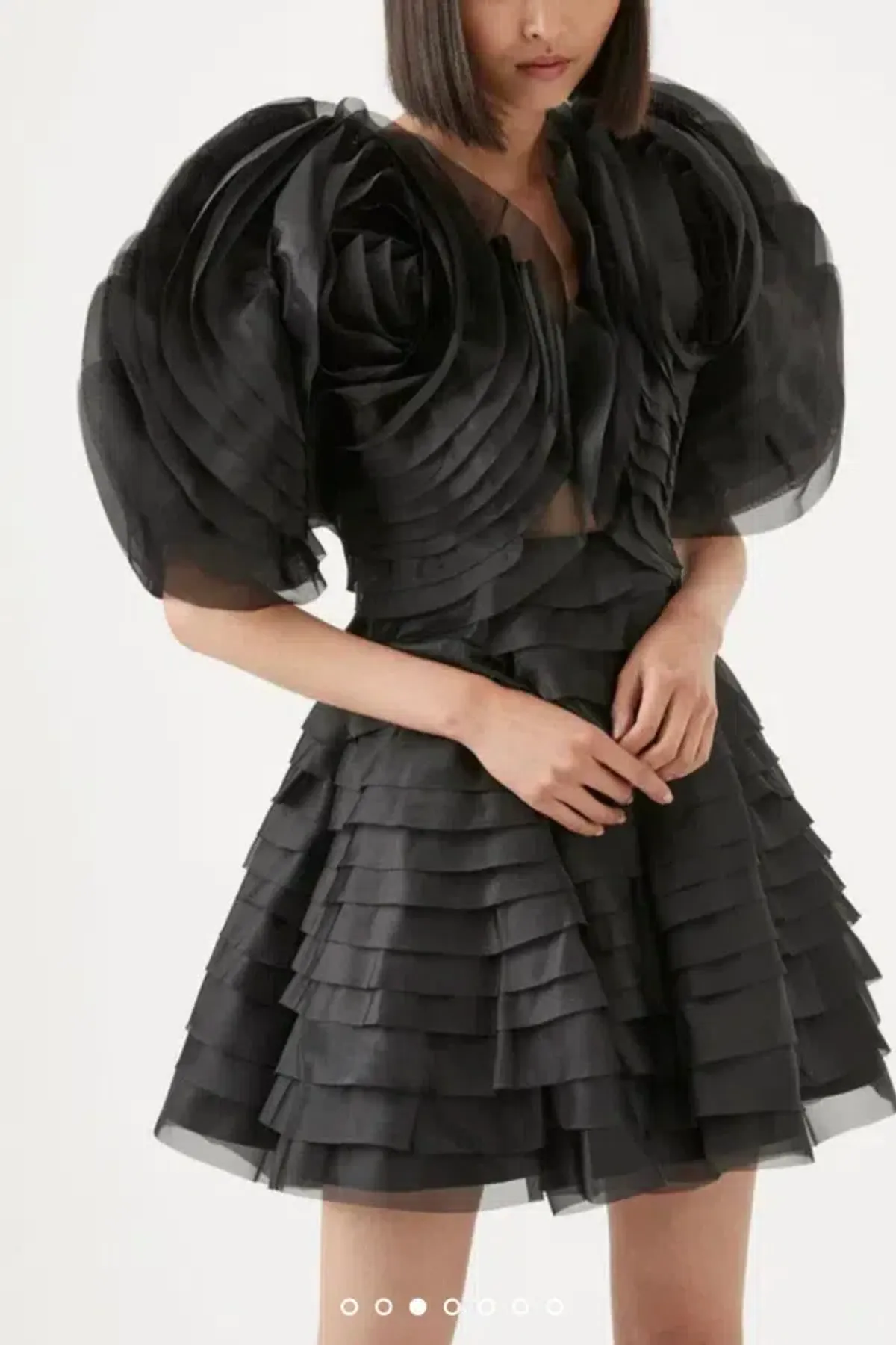 Aje Amour Ruffle Mini Dress Black Size 12 - Image 2