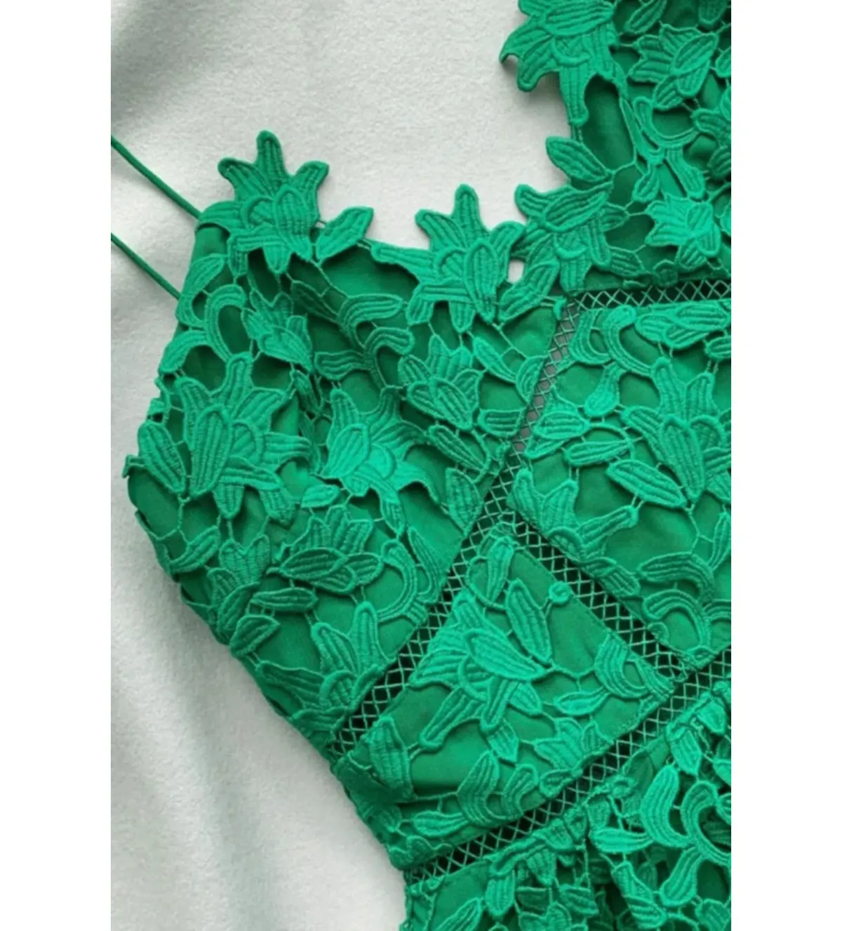 Self-Portrait Azaelea Midi Dress Green Size UK 12 - Image 3