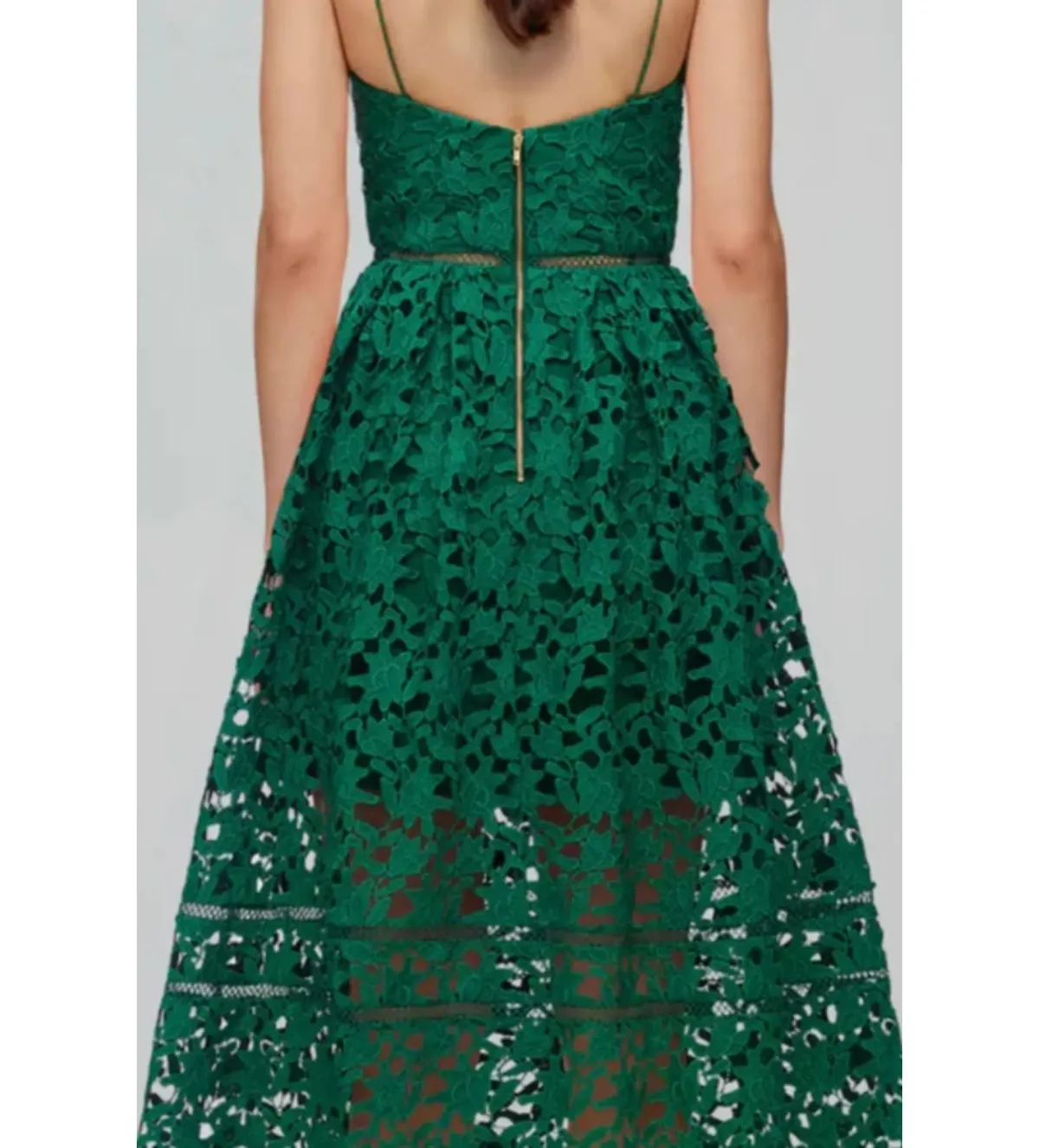 Self-Portrait Azaelea Midi Dress Green Size UK 12 - Image 2
