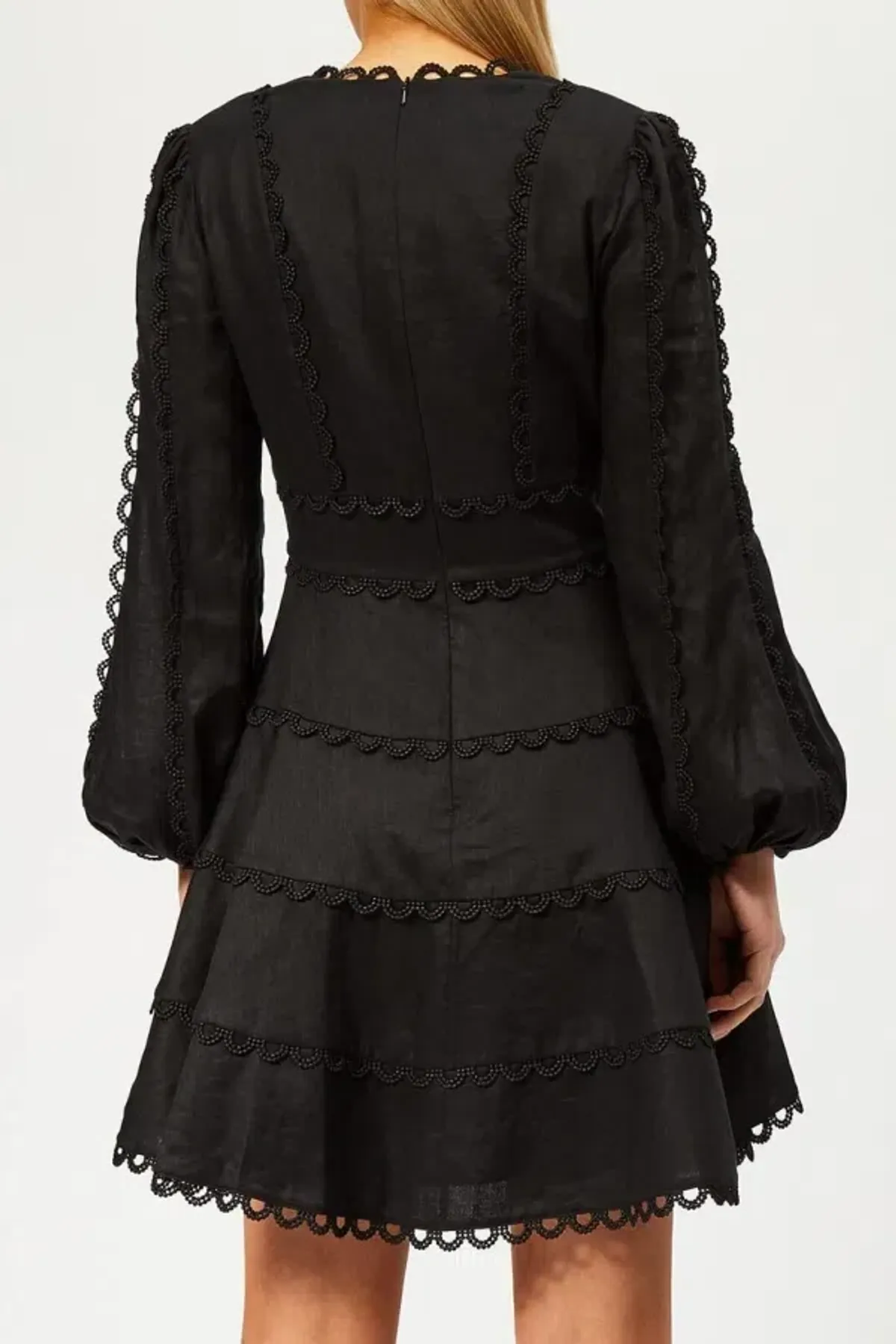 Zimmermann Heathers Flounce Mini Dress Black Size 2 / UK 12 - Image 3