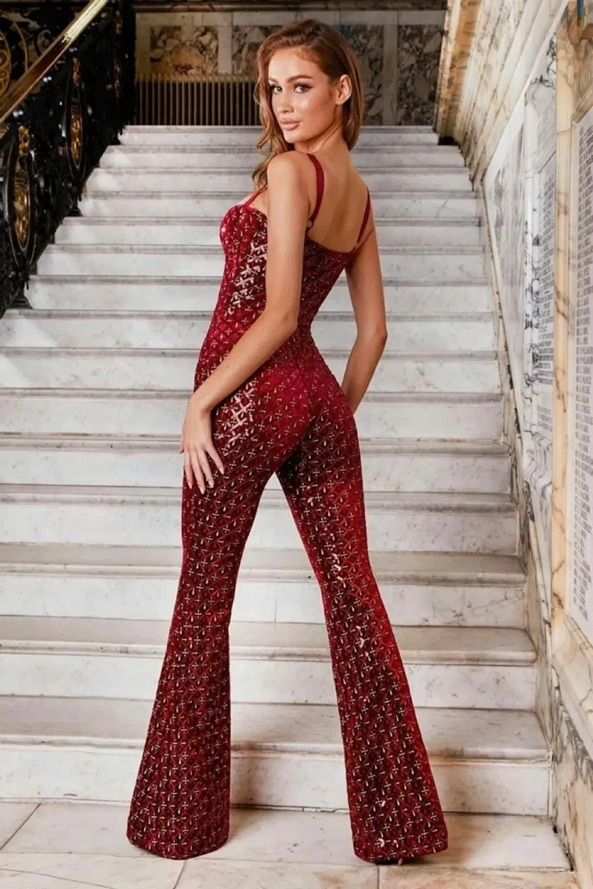 Nadine Merabi Hailey Jumpsuit Red Size S / UK 8 - Image 3