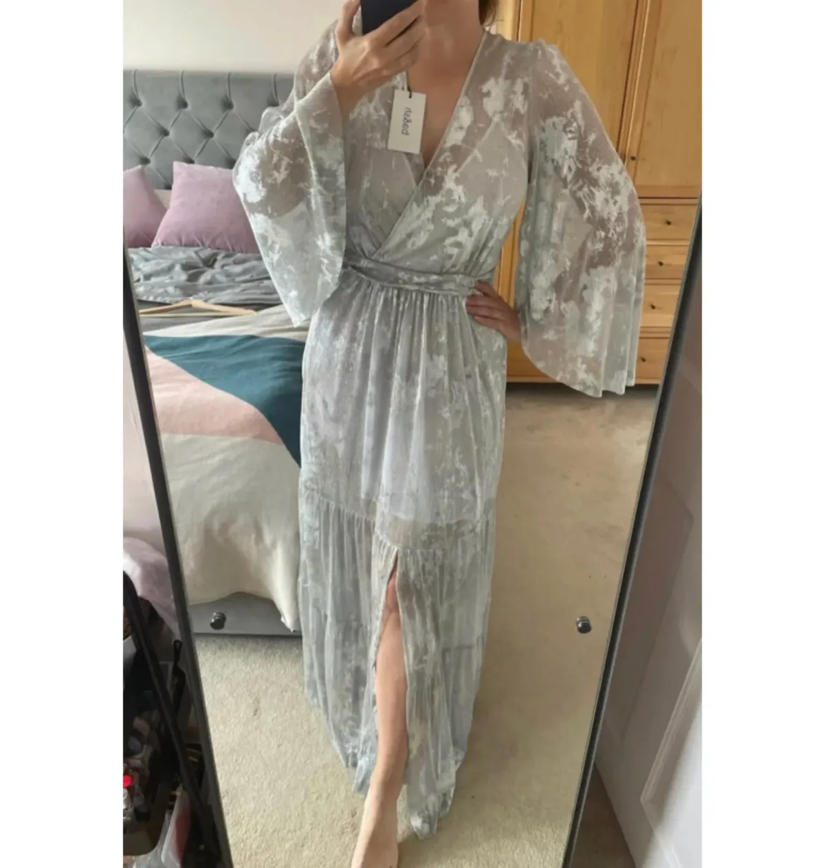 BA&SH Vianca Maxi Dress Grey Size 12 - Image 4