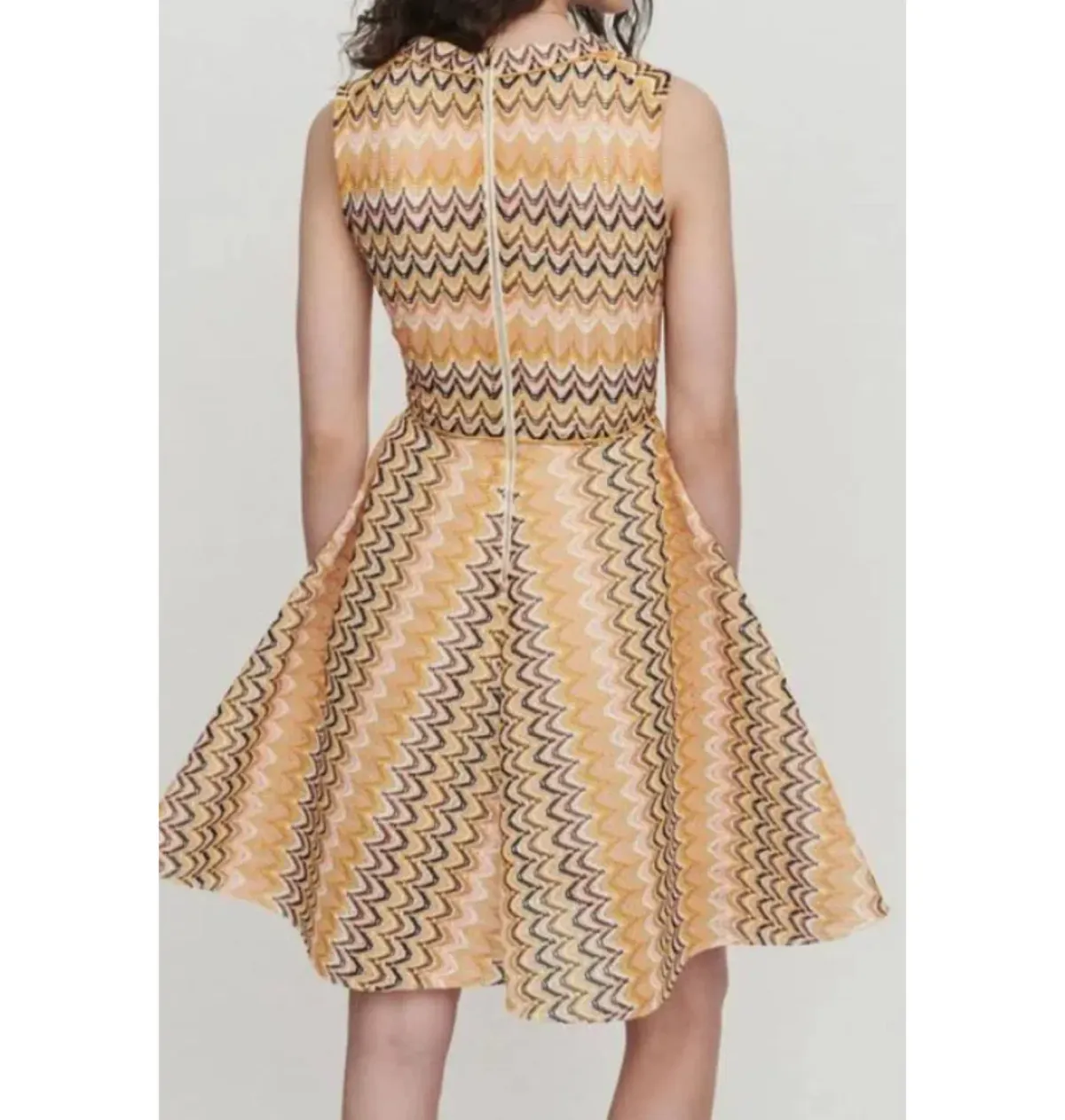 Maje Reinetta Chevron Mini Dress Print Size 12 - Image 2