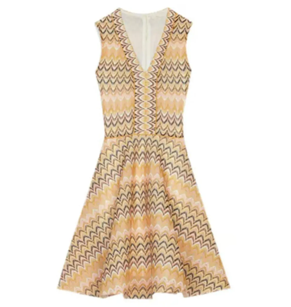Maje Reinetta Chevron Mini Dress Print Size 12 - Image 3