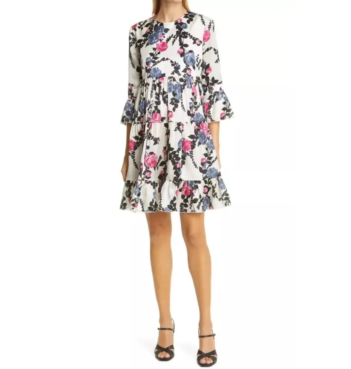 La DoubleJ Empire Midi Dress Floral Size 12 - Image 1