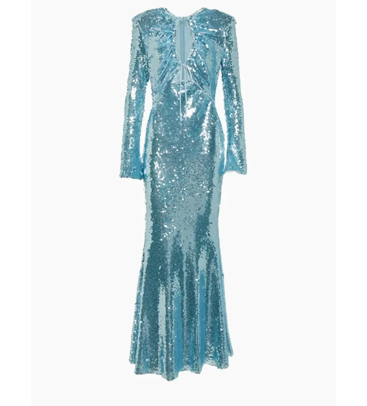 Self-Portrait Embellished Stretch Woven Maxi Dress Blue Sequin Size UK 10 - Image 4