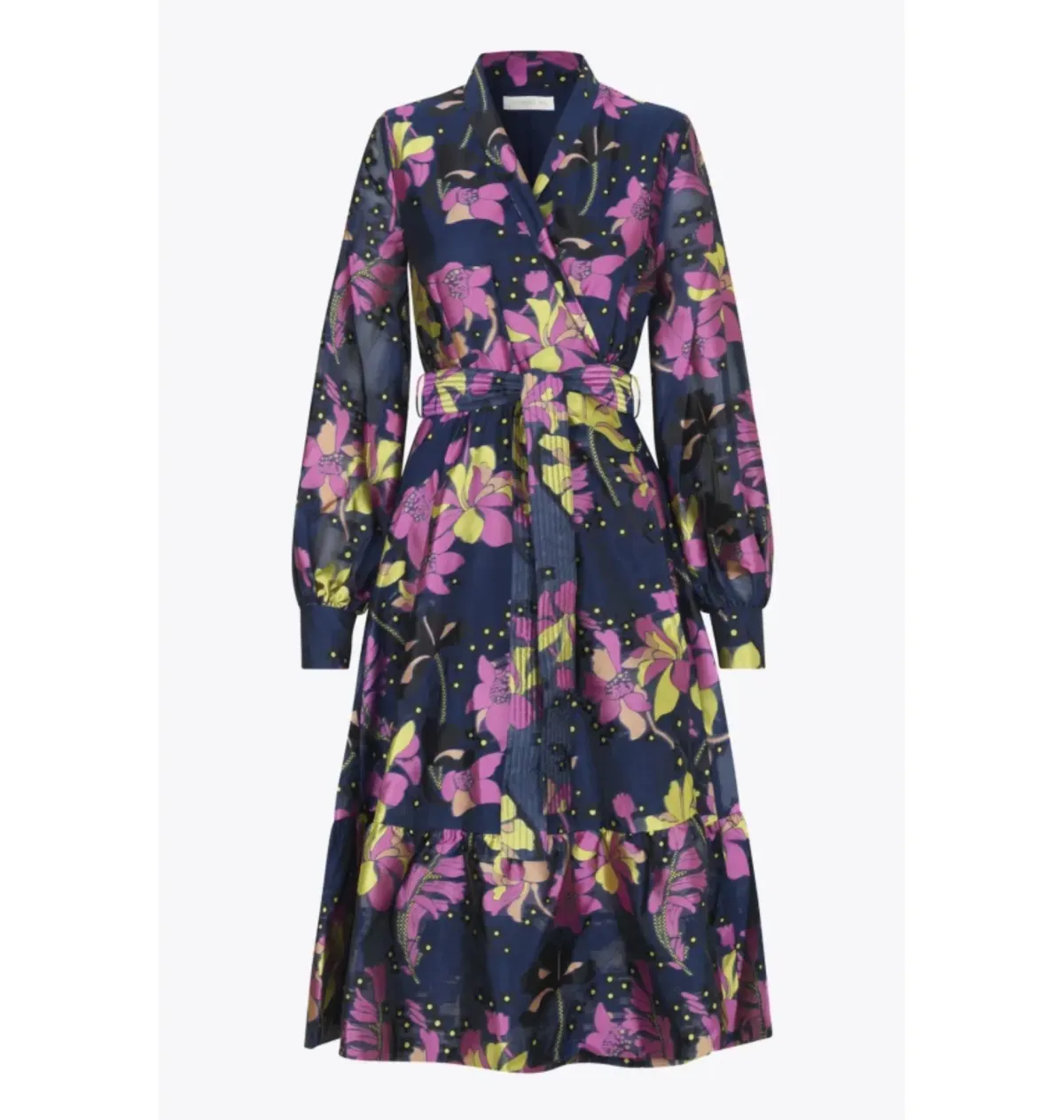 Stine Goya Niki Midi Dress Daffodil Indigo Size 10 - Image 1