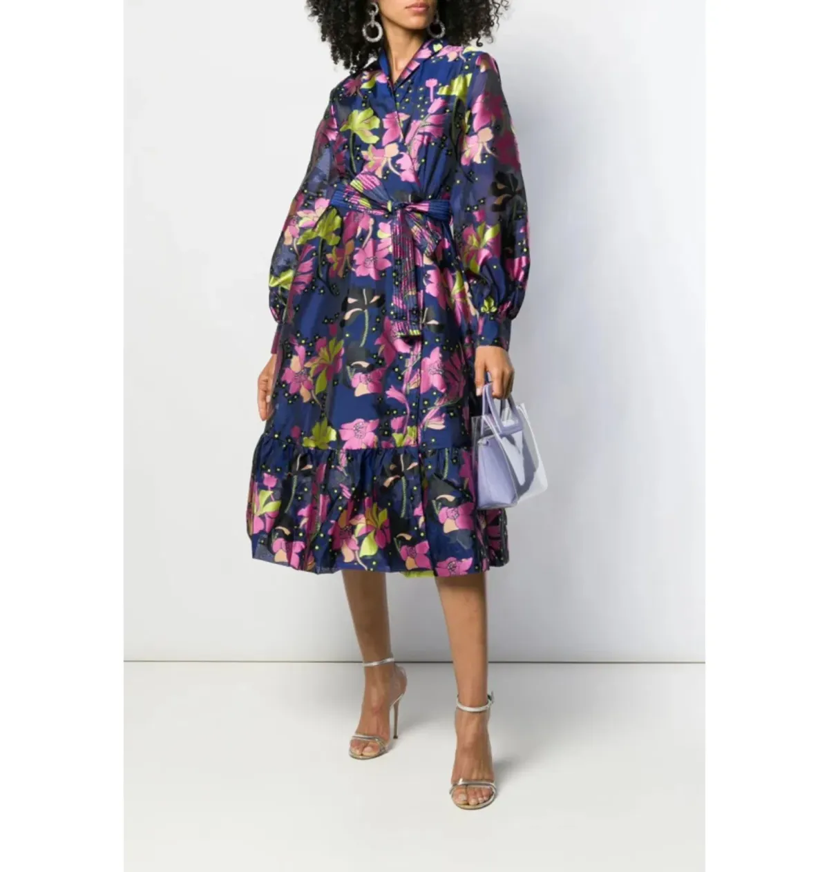 Stine Goya Niki Midi Dress Daffodil Indigo Size 10 - Image 3