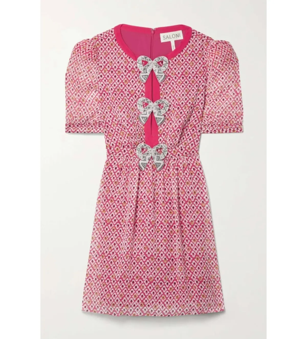 Saloni Jamie Mini Dress Print Size UK 12 - Image 3