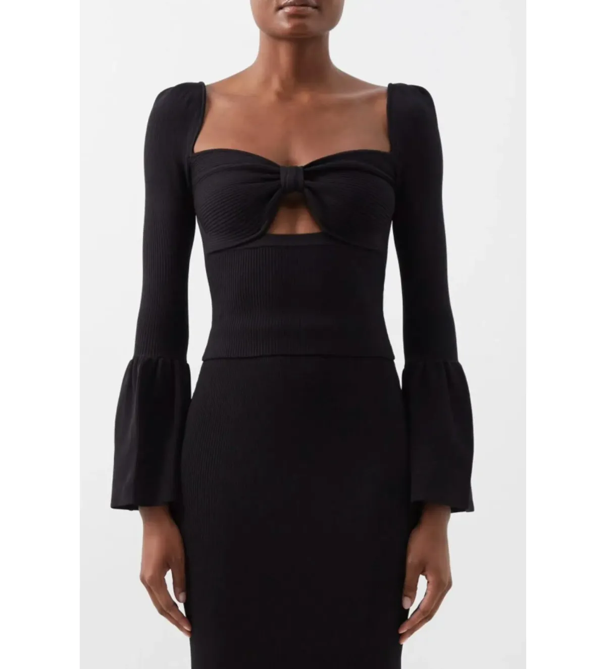 Self-portrait Sweetheart Neckline Cutout Top Black Size L / UK 12 - Image 1