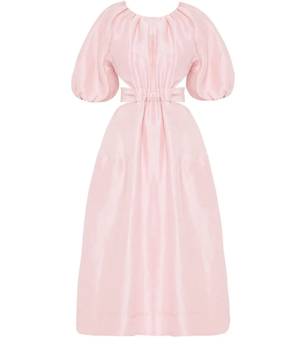Aje Mimosa Puff Sleeve Pink Cutout Midi Dress Pink Size UK 12 - Image 4
