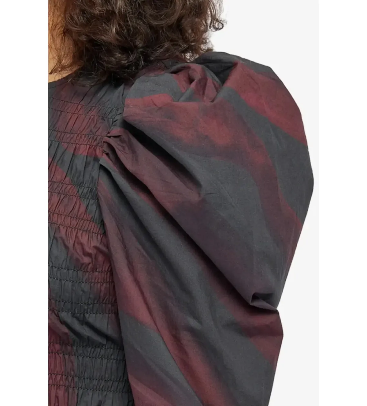 Ganni Shirred Printed Cotton-poplin Mini Dress Multi Size UK 12 - Image 3