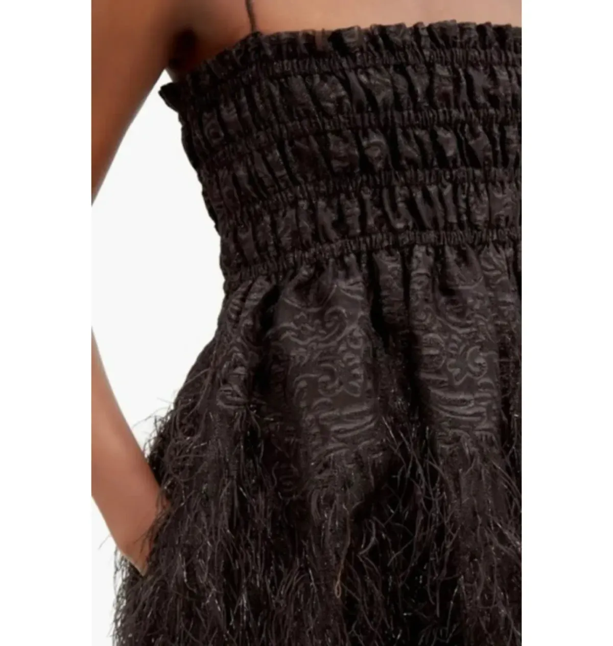 Ganni Feathery Midi Dress Black Size UK 8  - Image 4