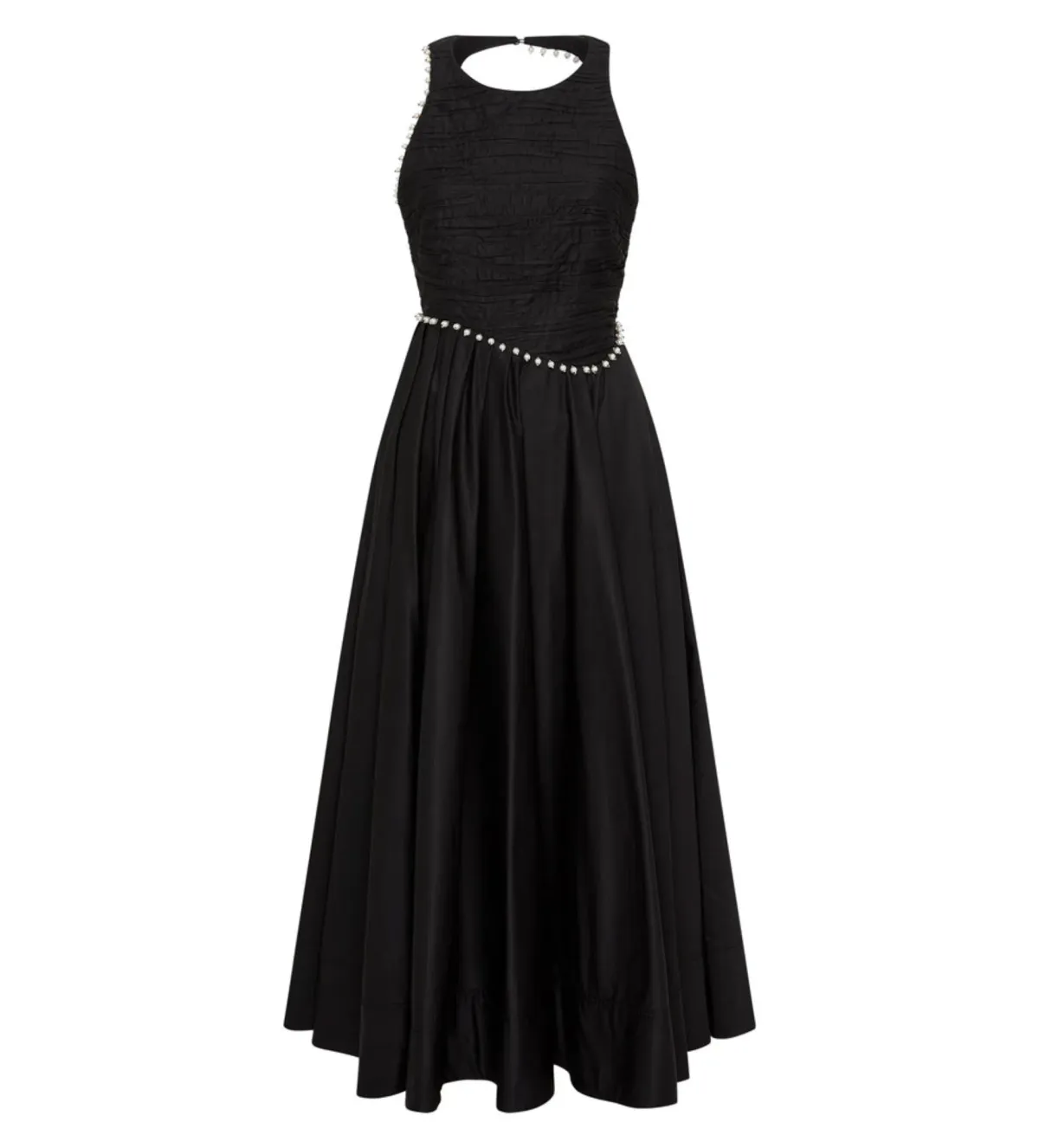 Aje Florence Pearl Trim Midi Dress in Black Size UK 10 - Image 5