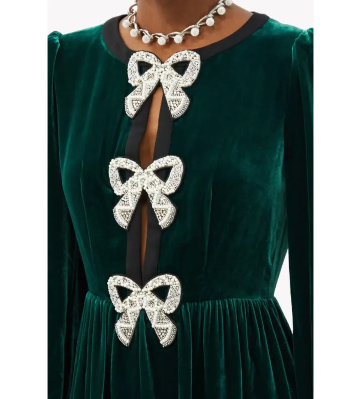 Saloni Camille Midi Dress Green Size UK 12 - Image 3