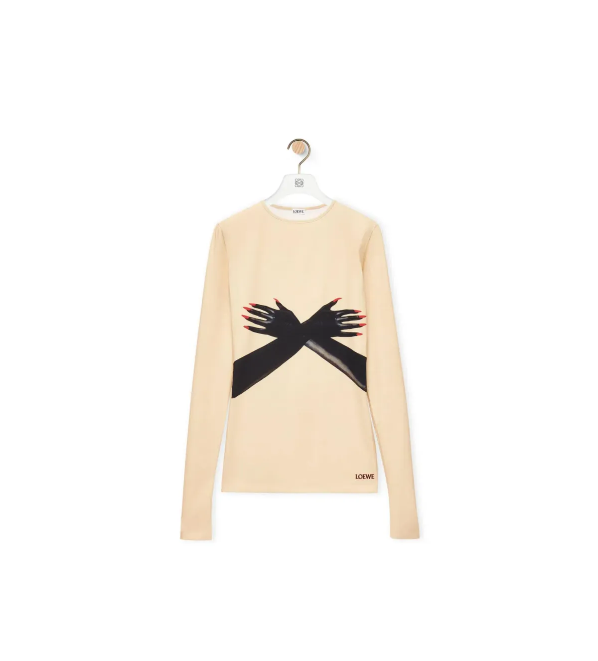 Loewe Glove Print Top Cream Size UK 8 - Image 5