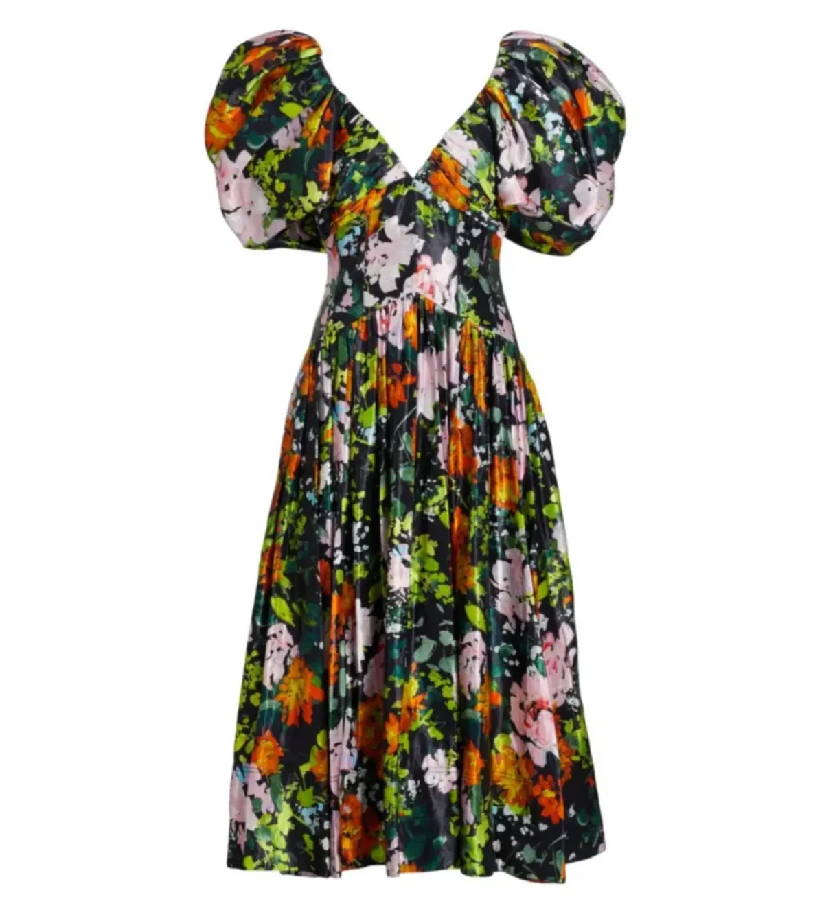Aje Gabrielle plunged midi dress in Midnight floral Size UK 12 - Image 4