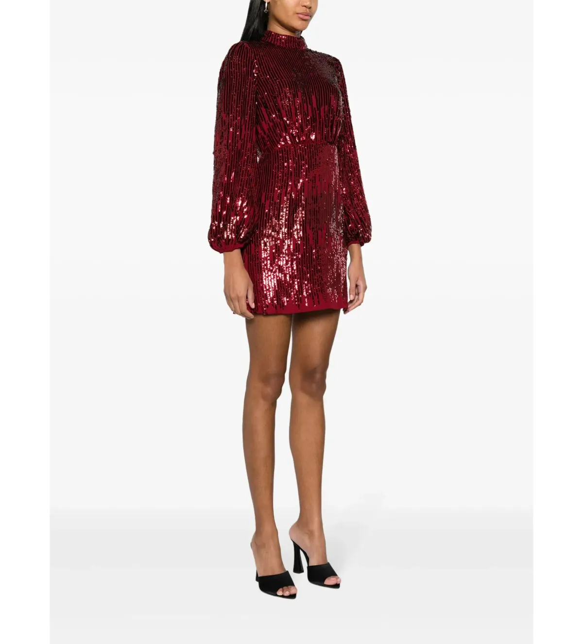 RIXO  Samantha Mini dress in Burgundy  Size UK 14 - Image 2