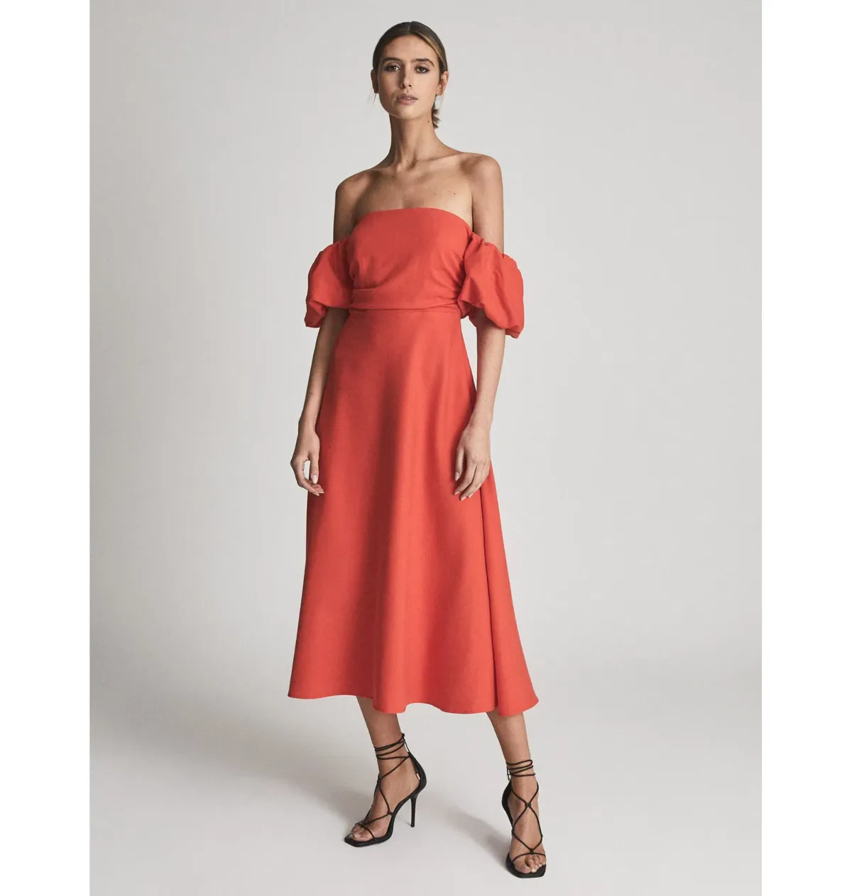 Reiss Shona Midi Dress Red Size 12 - Image 1