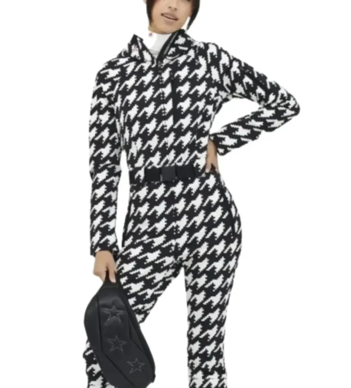 Perfect Moment Houndstooth Ski Suit Print Size UK 12 - Image 3