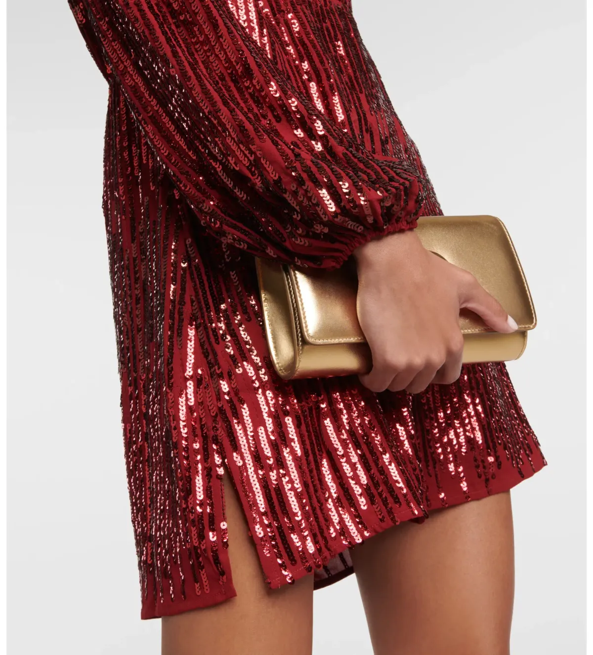 RIXO  Samantha Mini Dress Red Sequin Size UK 12 - Image 3