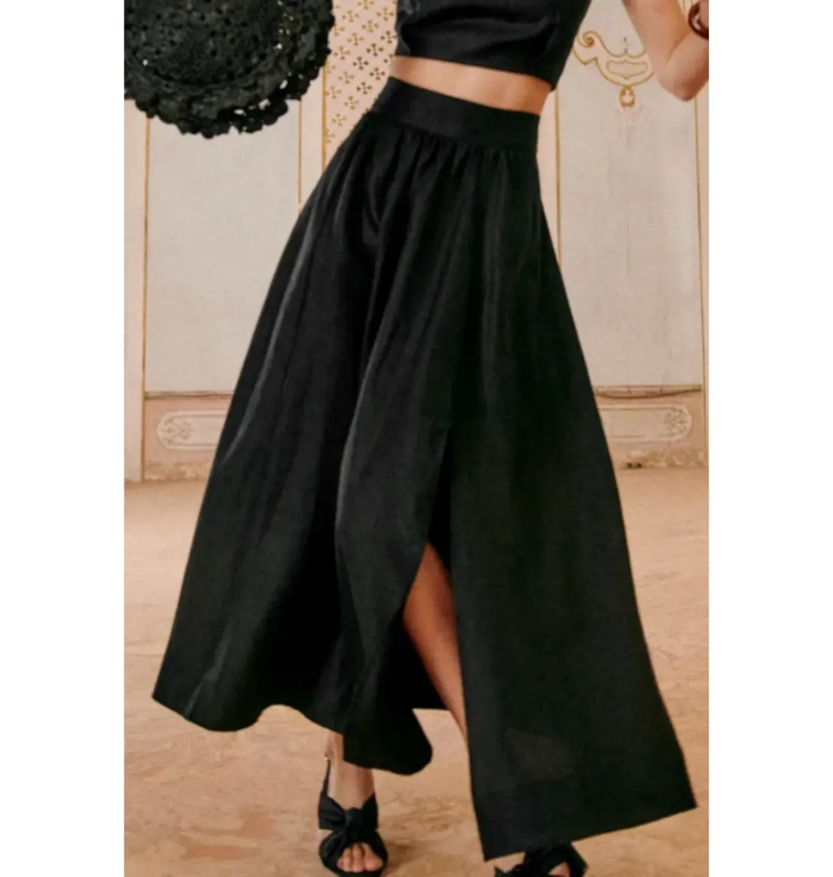 Sezane Claire Top and Sophie Skirt Set Black Size UK 12 - Image 2