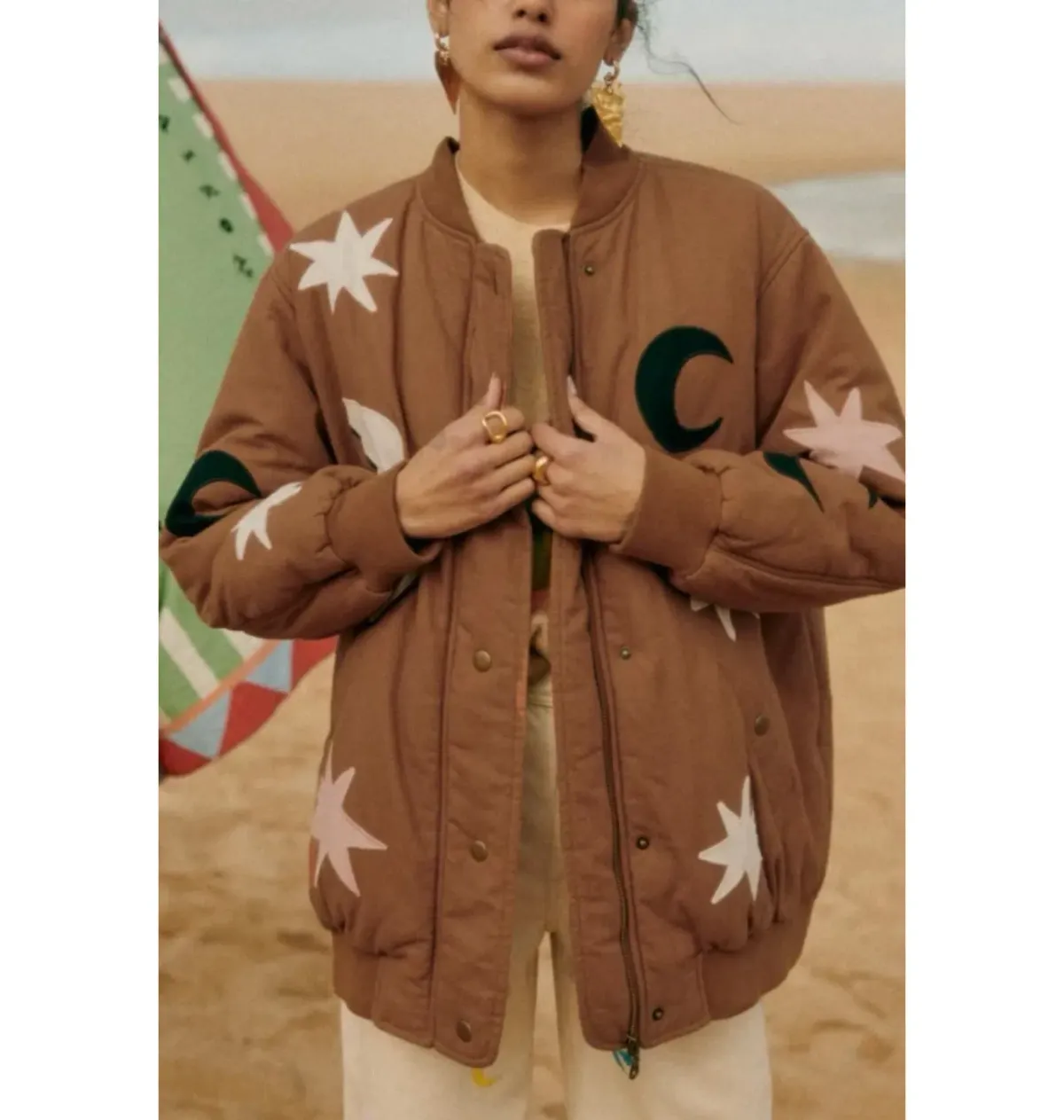 Sezane Richie Jacket Brown Size UK 10 - Image 2