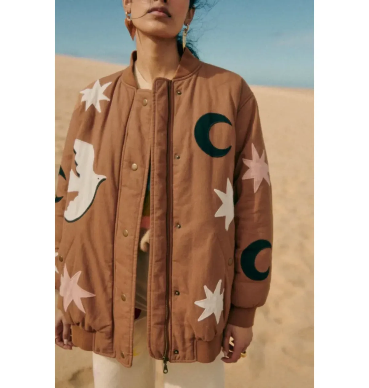 Sezane Richie Jacket Brown Size UK 10 - Image 3