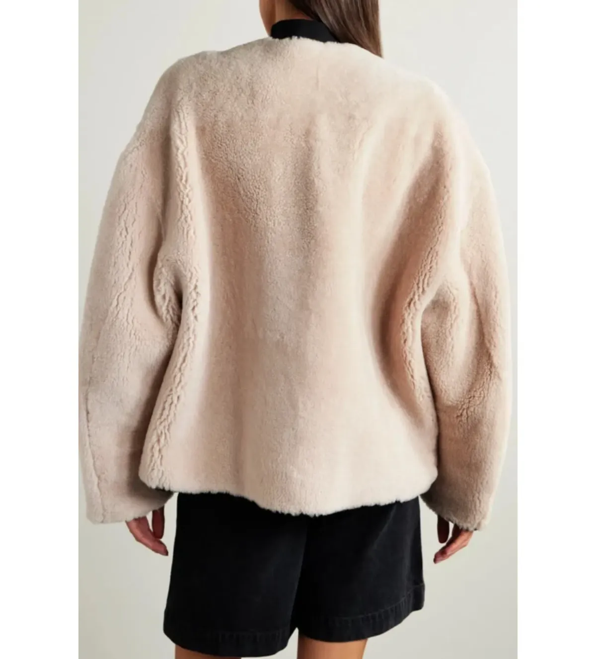 Totême Rent Shearling Jacket Beige Size M/UK 10 - Image 2