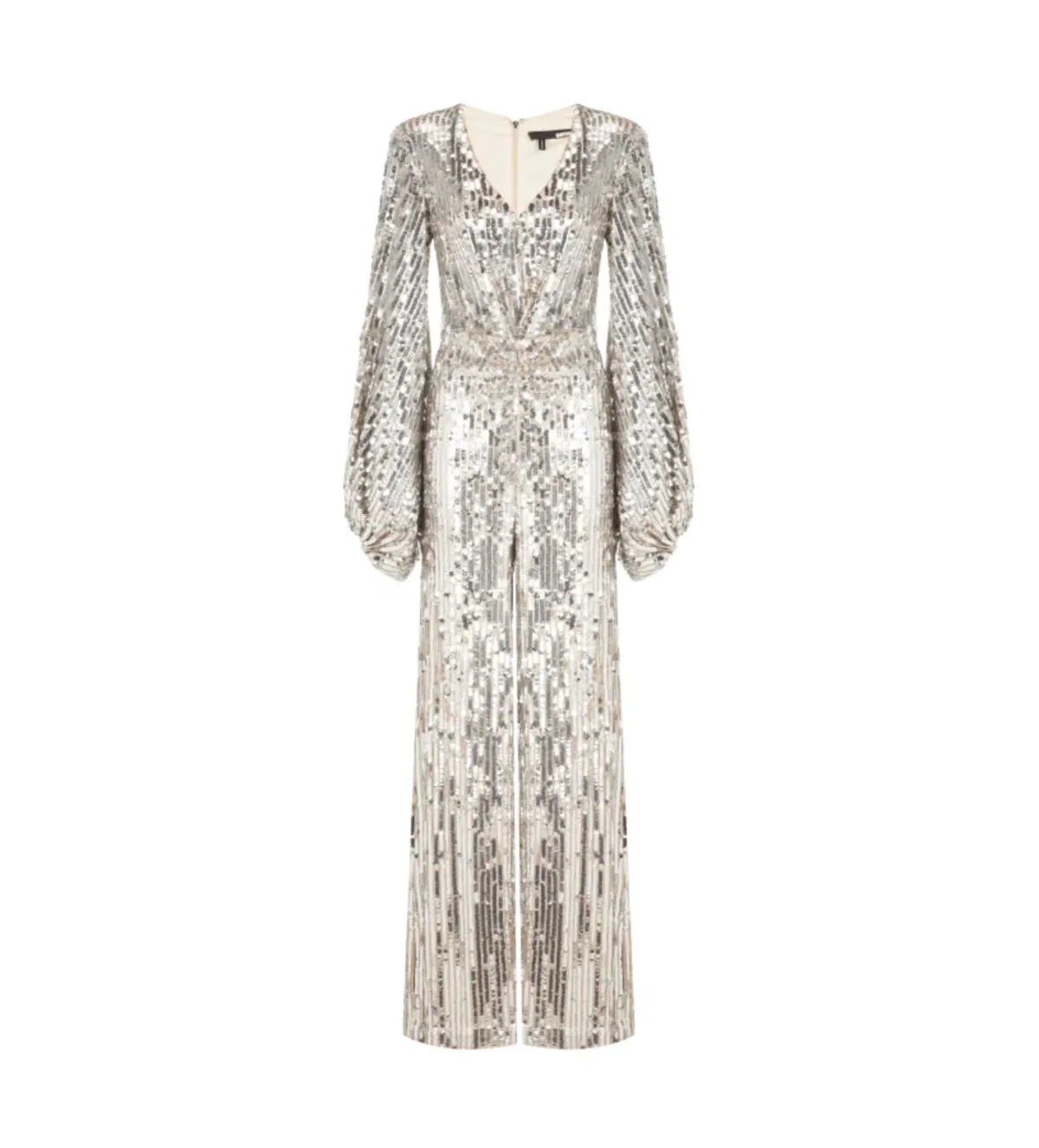 Rotate By Birger Christensen Orin Jumpsuit Silver Sequin Size UK 10 - Image 3