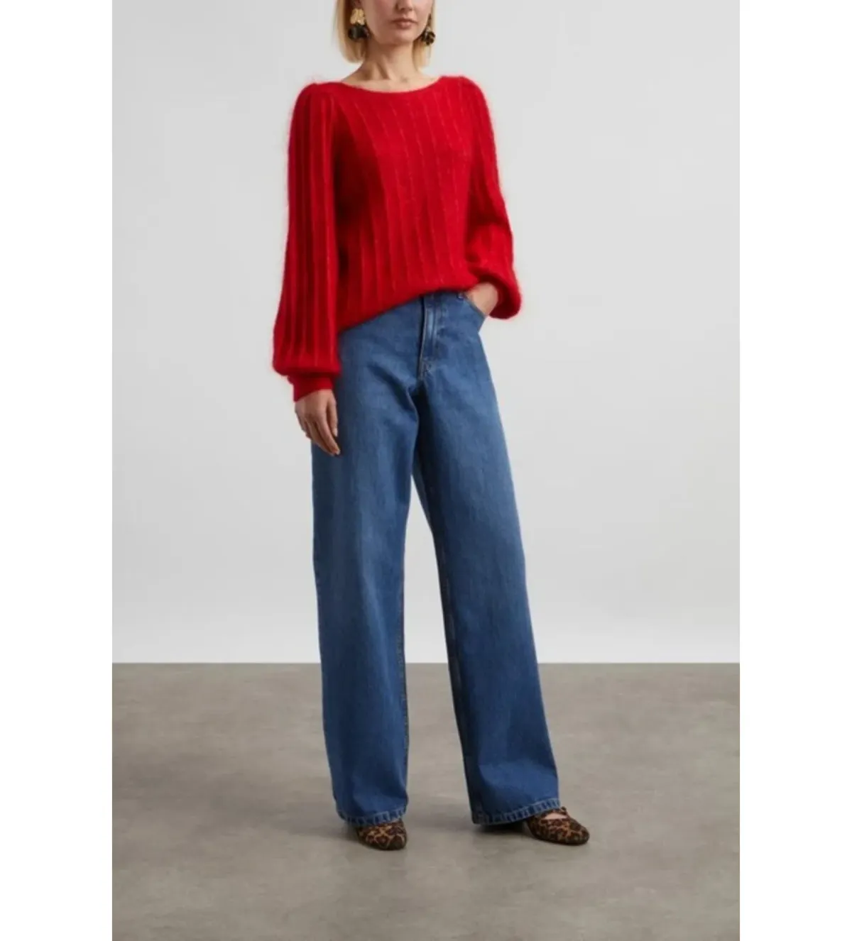 Sezane Aretha Wool Mohair Jumper Red Size UK 12 - Image 1