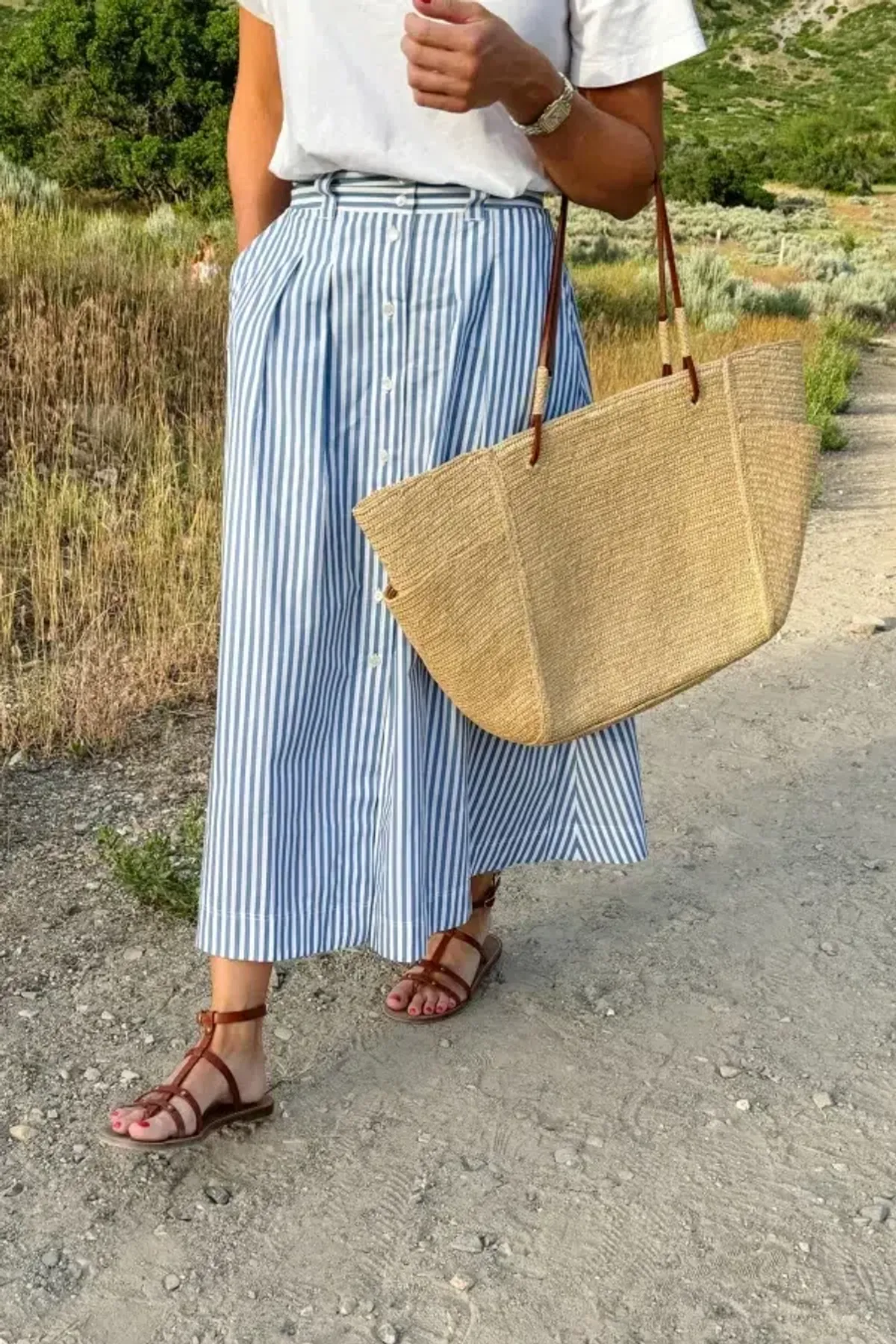 Sezane Clarine Skirt Blue Size 12 - Image 2