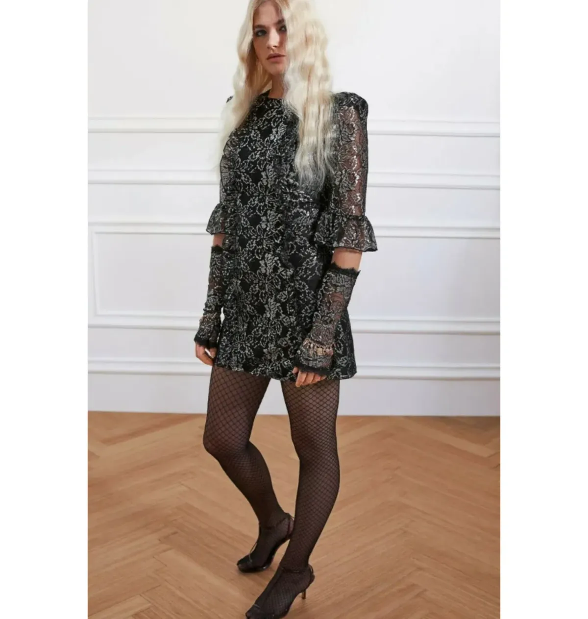 The Vampire’s Wife x H&M Jacquard Mini Dress Print Size 12 - Image 1