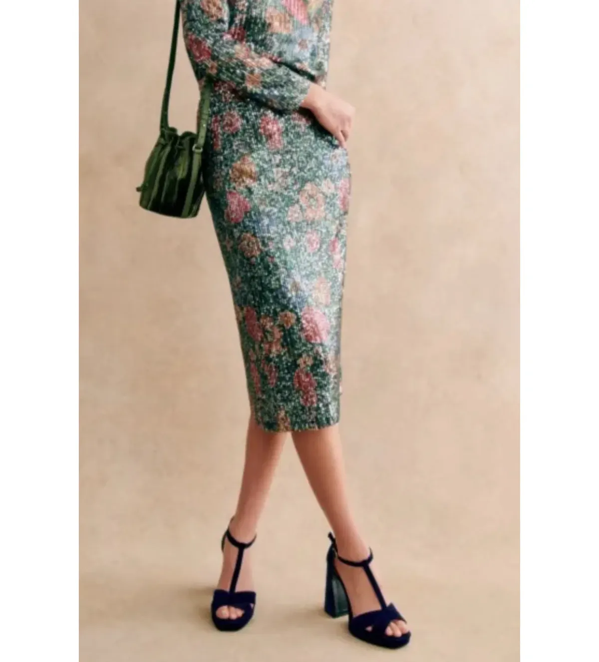 Sezane Magalia Midi Skirt Multi Size UK 12 - Image 2